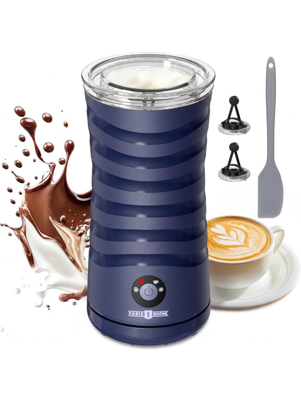 4-in-1 Milk Frother & Steamer - Hot & Cold Foam Maker with Temp Control, Auto